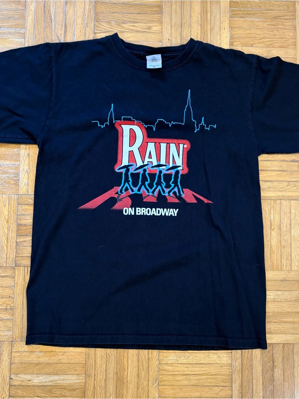 Y2K The Beatles Rain On Broadway Graphic Shirt